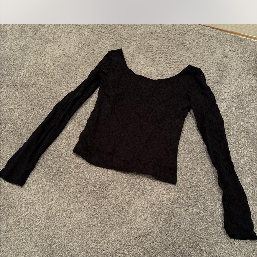 frenchi floral lace scoop neck top